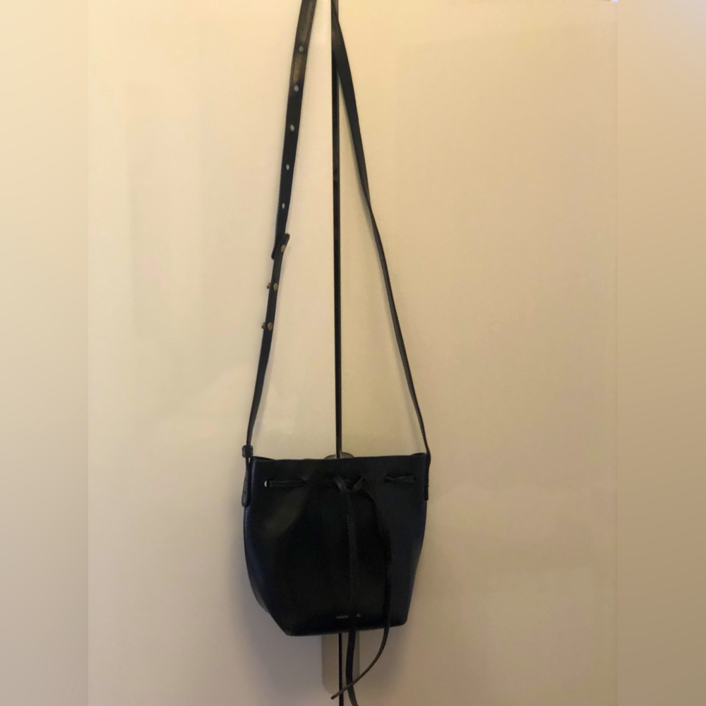 Authentic Mansur Gavriel Small Black Bucket Bag (raw black interior)